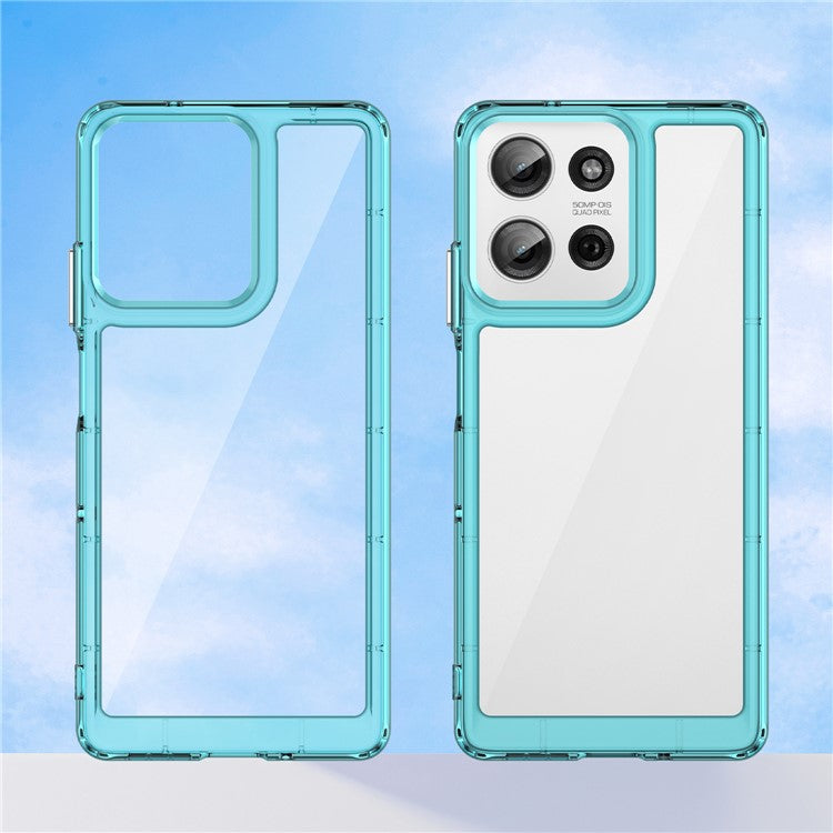 For Motorola Moto G75 5G Case TPU+Acrylic Protective Clear Phone Cover - Transparent Blue