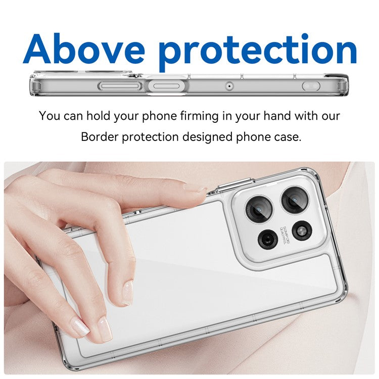 For Motorola Moto G75 5G Case TPU+Acrylic Protective Clear Phone Cover - Transparent