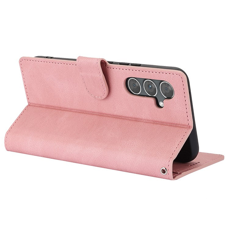 For Samsung Galaxy A36 5G Case PU Leather Phone Cover with Wallet Stand View - Pink