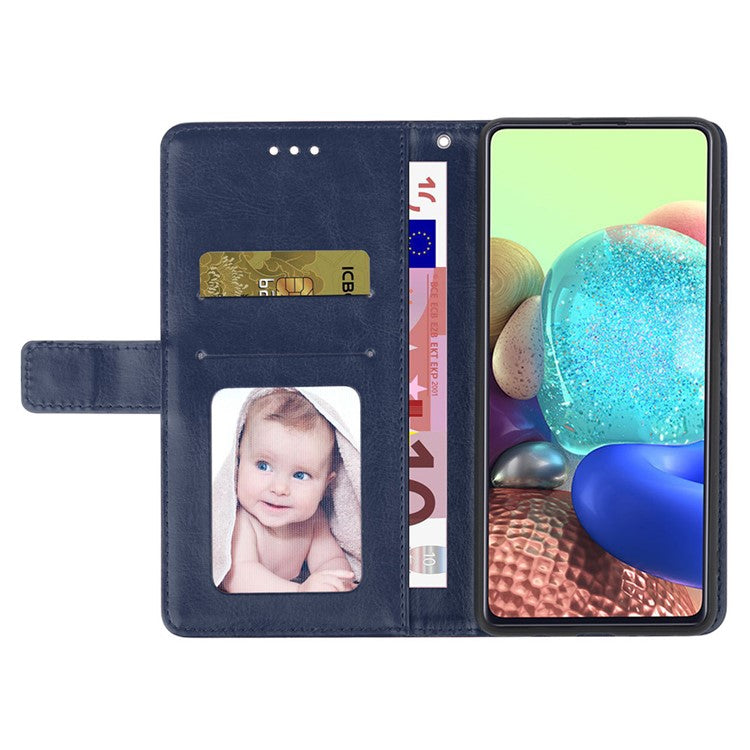 HT01 For Google Pixel 9a Case Y-Shaped Lines Imprint Leather Phone Cover - Blue