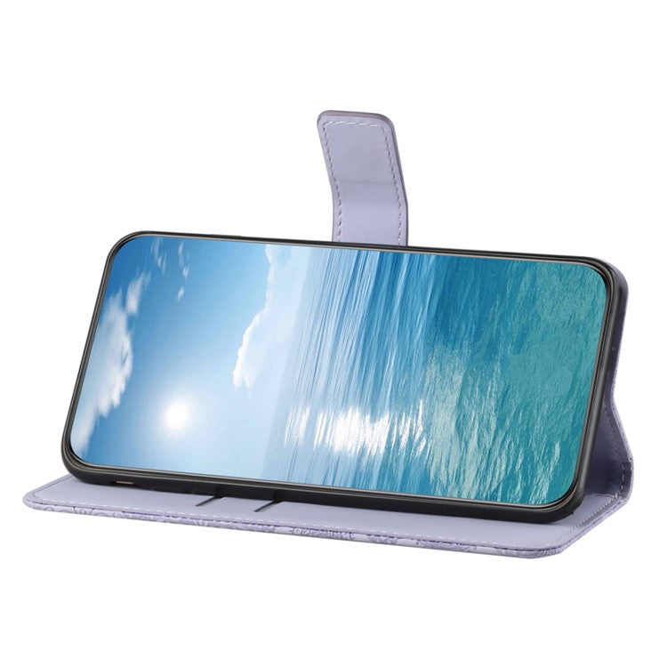 For Infinix Hot 50 4G Case Leather Case Ethnic Style Wallet Phone Cover with Strap - Purple