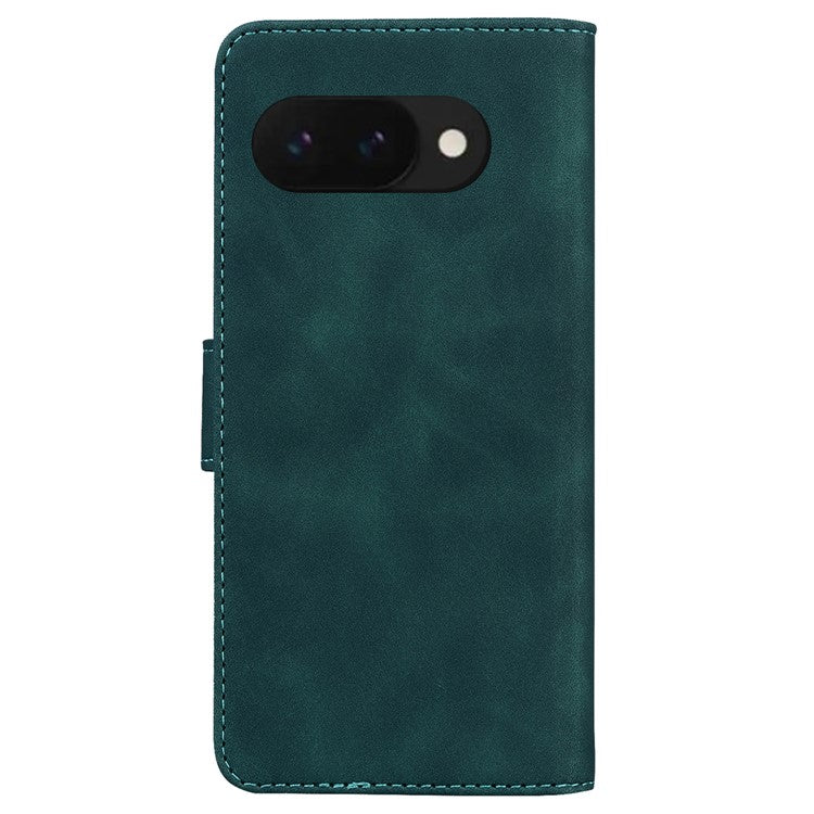For Google Pixel 9a Case Solid Color Leather Wallet Phone Cover - Green