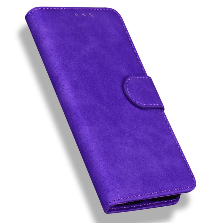 For Google Pixel 9a Case Solid Color Leather Wallet Phone Cover - Purple