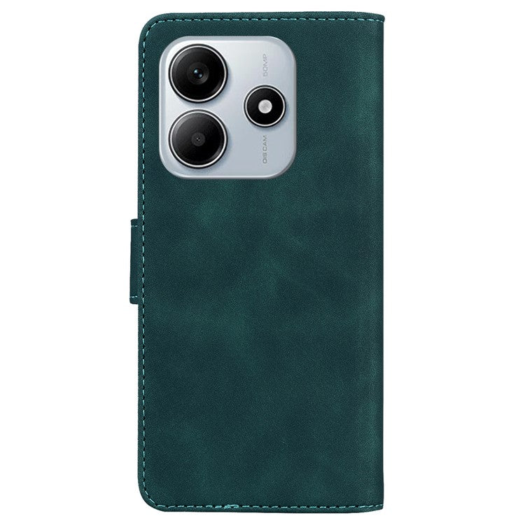 For Xiaomi Redmi Note 14 5G Case Solid Color Leather Wallet Phone Cover - Green
