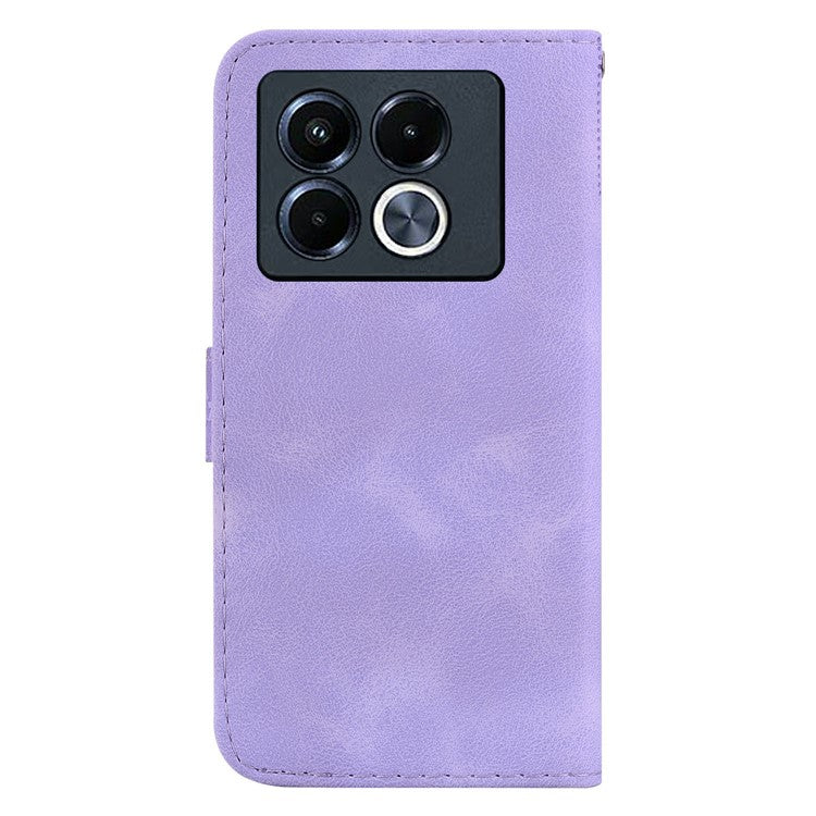 For Infinix Note 40 5G Stand Case 7-Shaped Pattern Imprint Leather Phone Cover - Purple