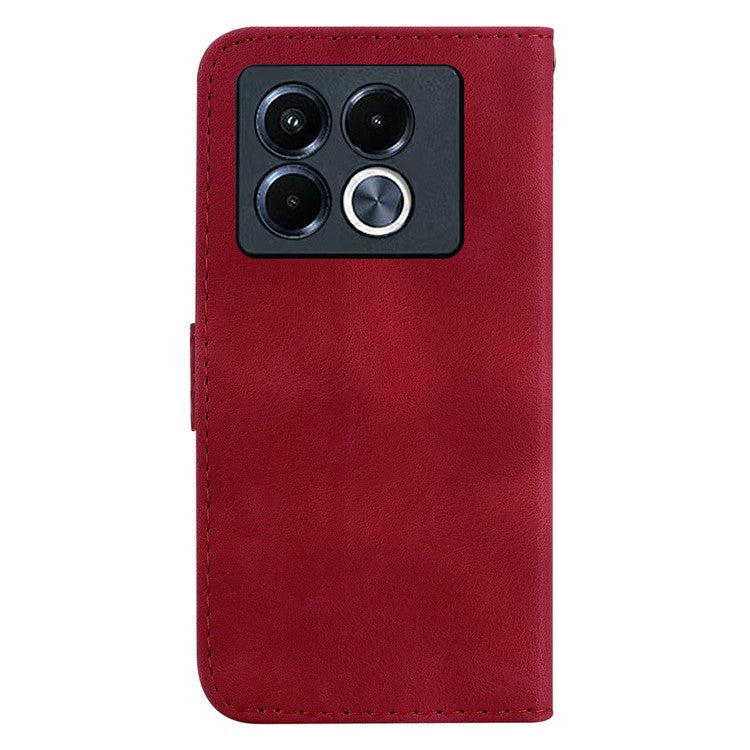 For Infinix Note 40 5G Stand Case 7-Shaped Pattern Imprint Leather Phone Cover - Red