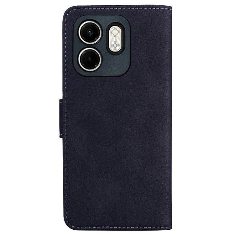 For Infinix Hot 50i 4G / Smart 9 4G Case Solid Color Leather Wallet Phone Cover - Black