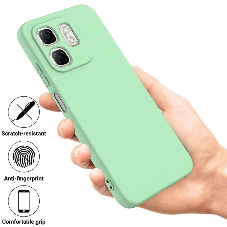 For Infinix Hot 50i 4G / Smart 9 4G Case Liquid Silicone Anti-Scratch Phone Cover with Hand Strap - Green
