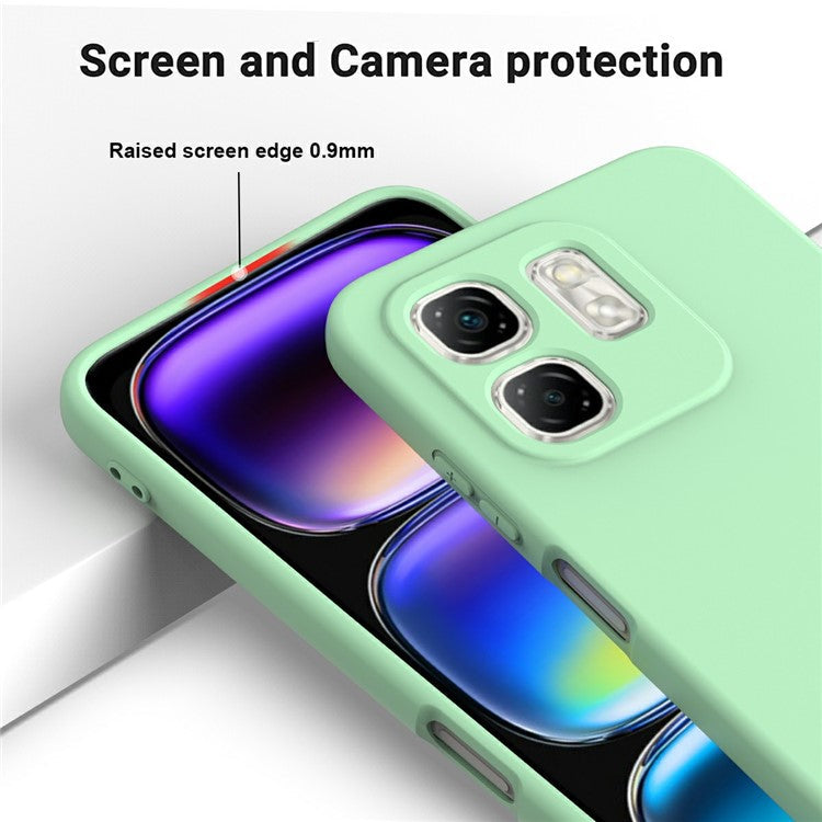 For Infinix Hot 50i 4G / Smart 9 4G Case Liquid Silicone Anti-Scratch Phone Cover with Hand Strap - Green