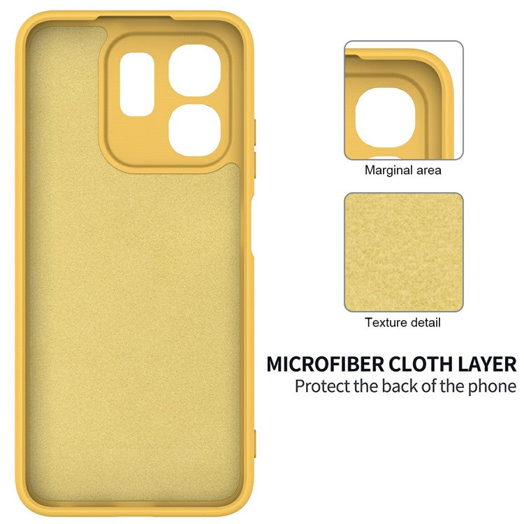 For Infinix Hot 50i 4G / Smart 9 4G Case Liquid Silicone Anti-Scratch Phone Cover with Hand Strap - Yellow