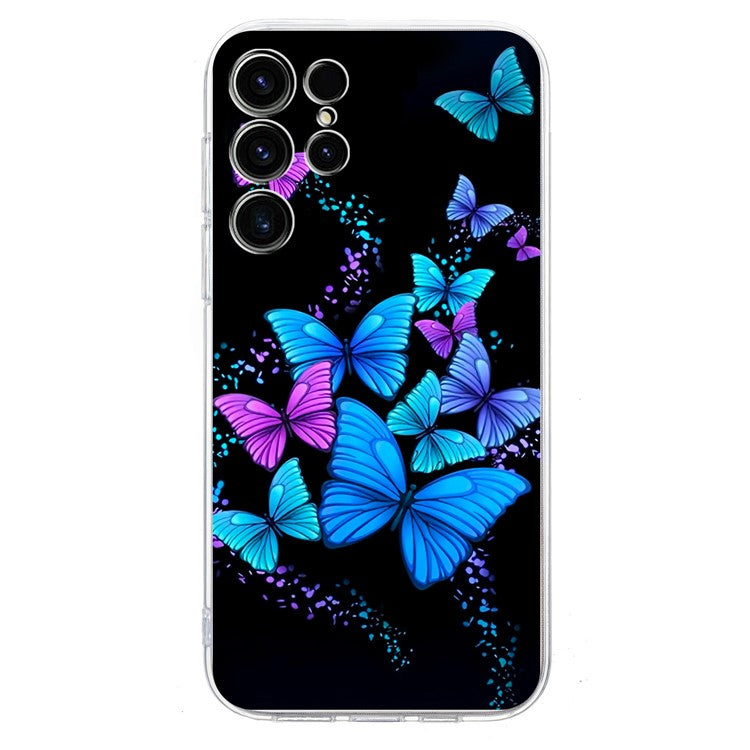 For Samsung Galaxy S25 Ultra Case Pattern Printing Shockproof Soft TPU Phone Cover - Colorful Butterflies