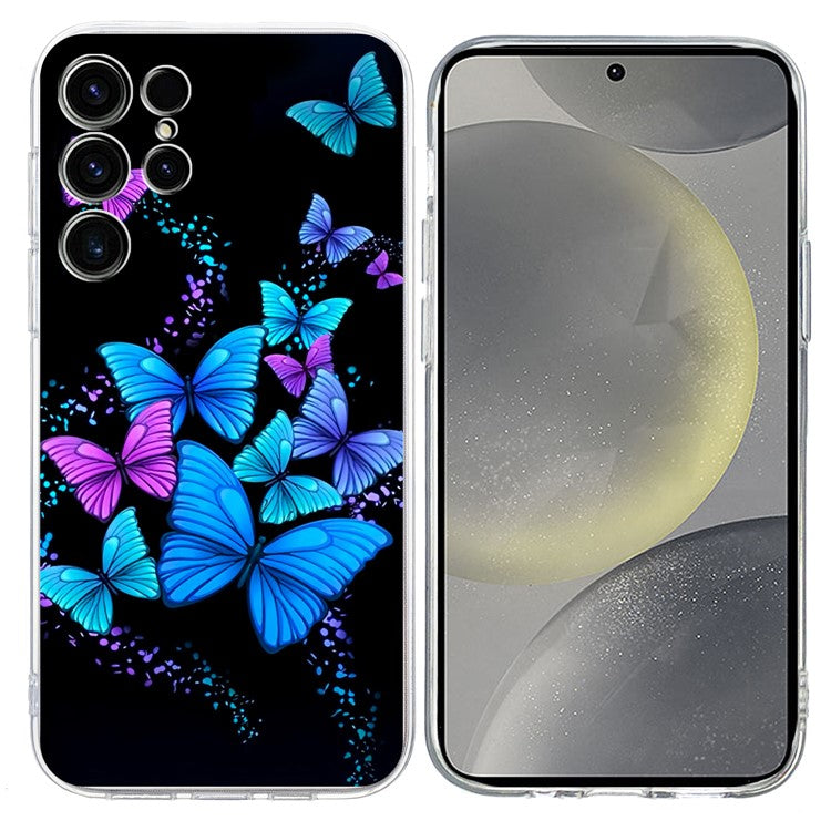 For Samsung Galaxy S25 Ultra Case Pattern Printing Shockproof Soft TPU Phone Cover - Colorful Butterflies