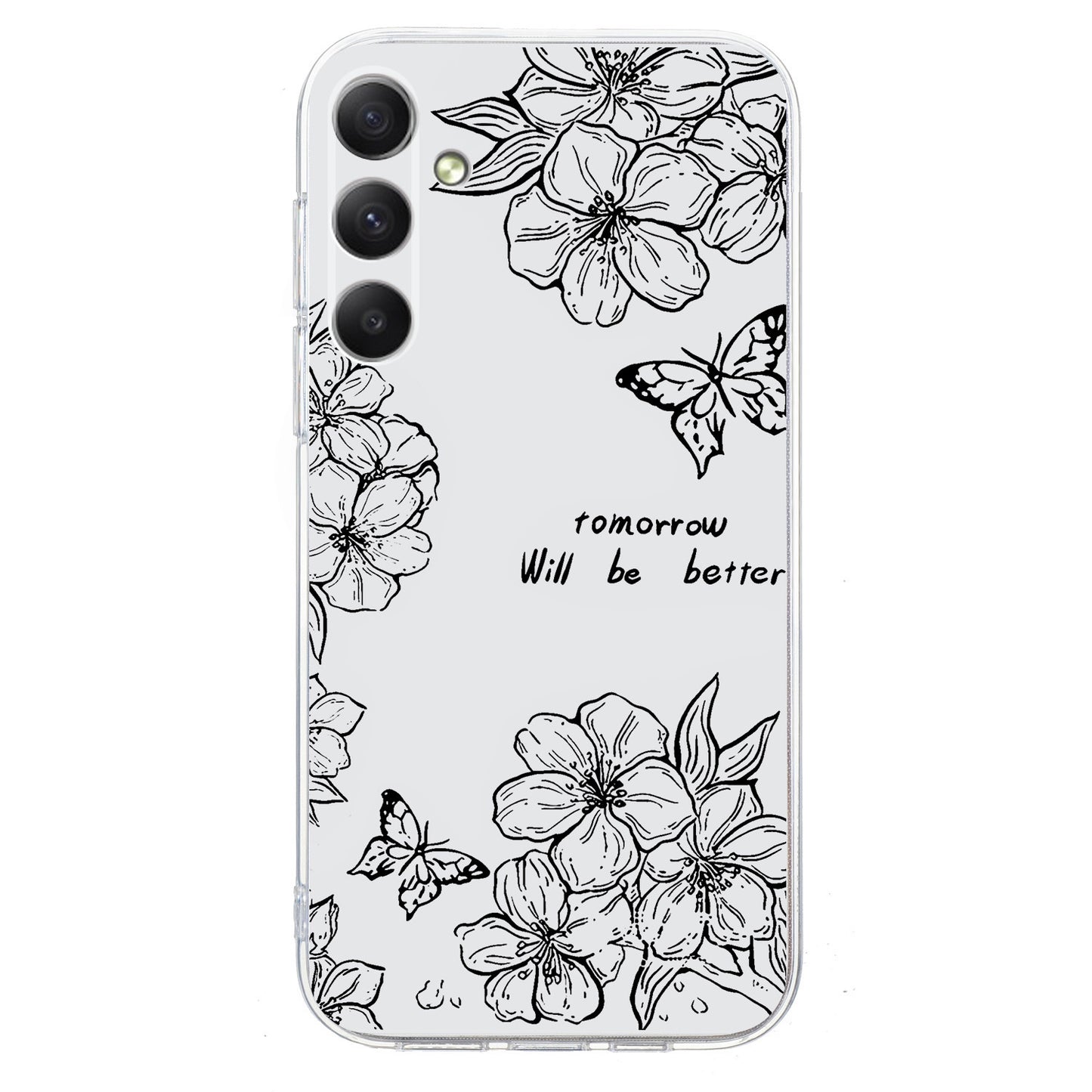 For Samsung Galaxy A16 5G / 4G Case Pattern Printing Shockproof Soft TPU Phone Cover - Butterfly Flower