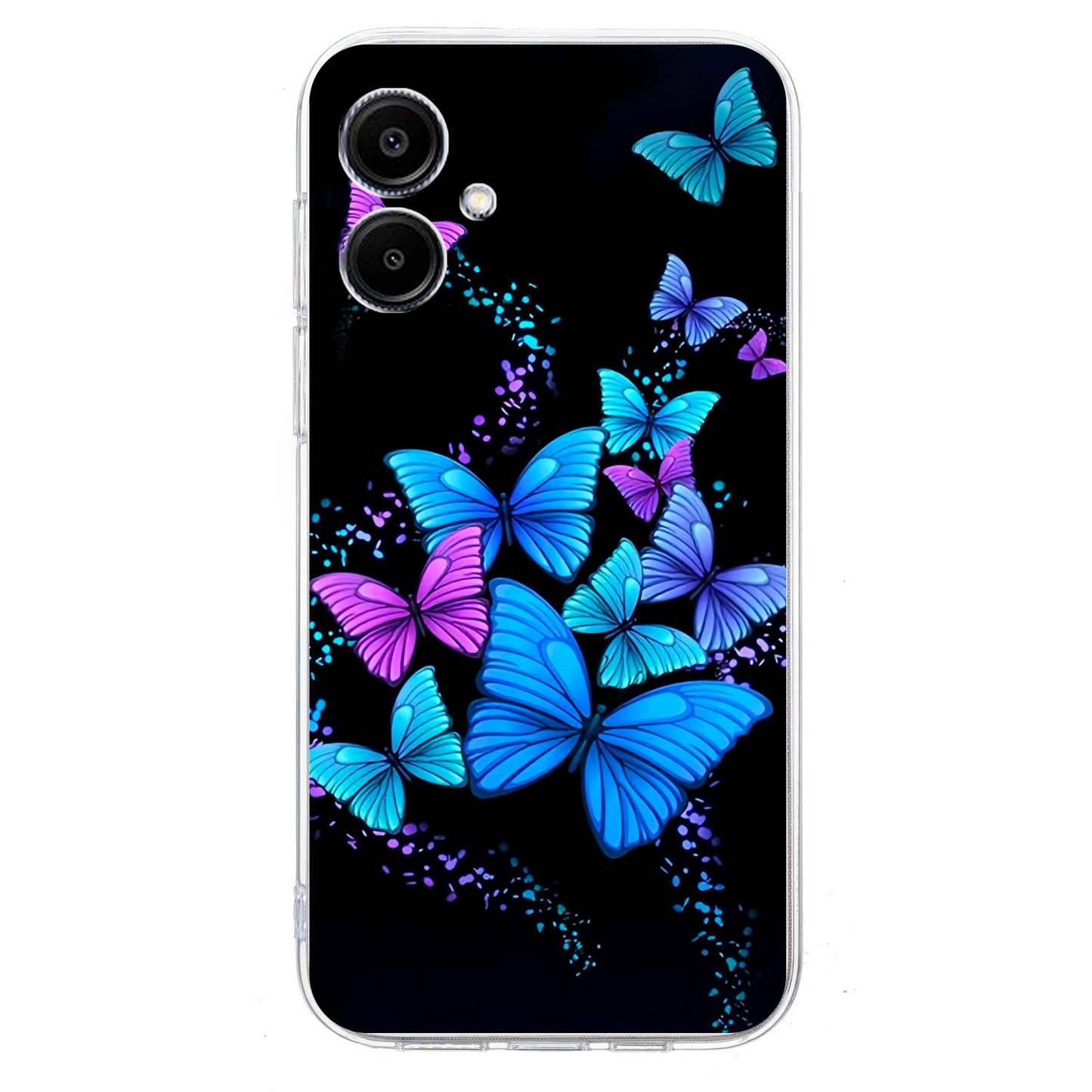For Samsung Galaxy A06 Case Pattern Printing Shockproof Soft TPU Phone Cover - Colorful Butterflies