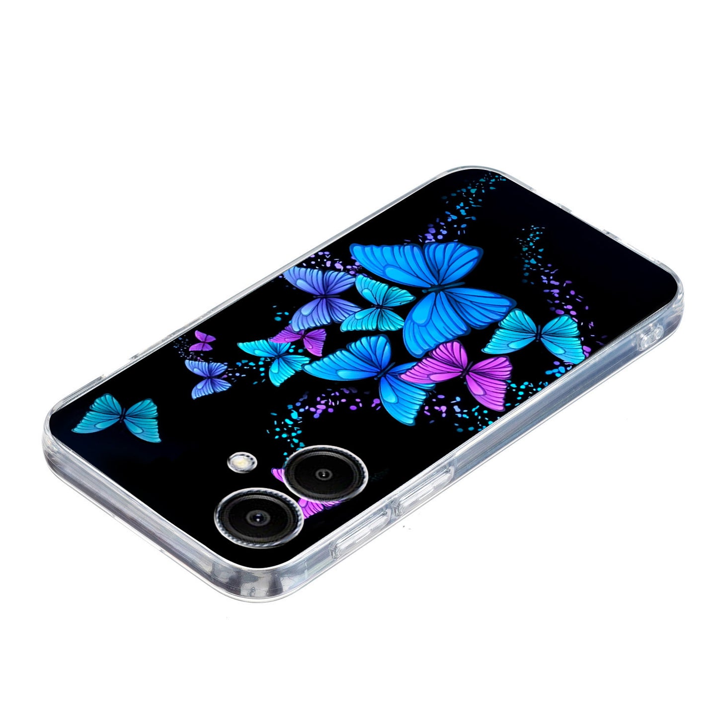 For Samsung Galaxy A06 Case Pattern Printing Shockproof Soft TPU Phone Cover - Colorful Butterflies