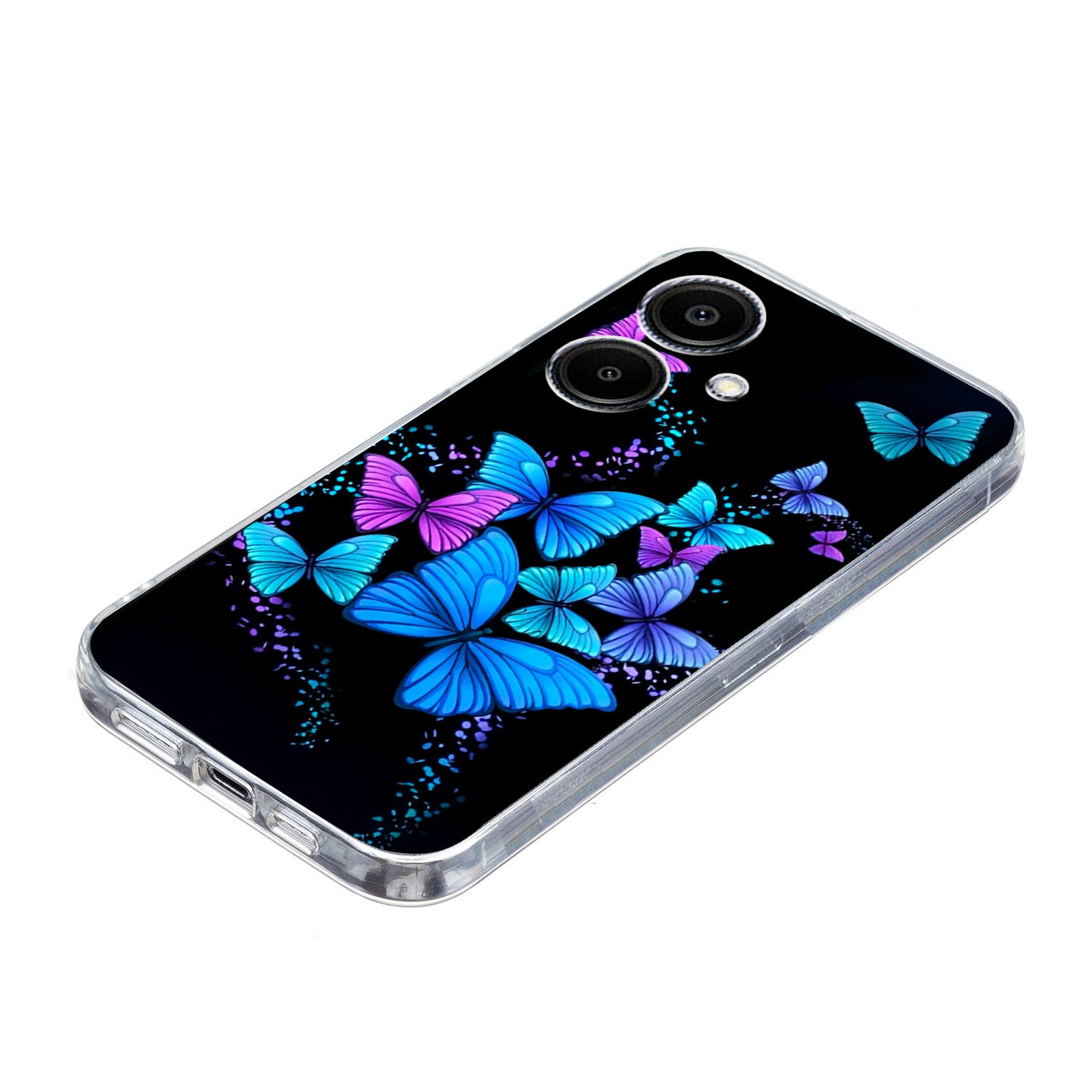 For Samsung Galaxy A06 Case Pattern Printing Shockproof Soft TPU Phone Cover - Colorful Butterflies