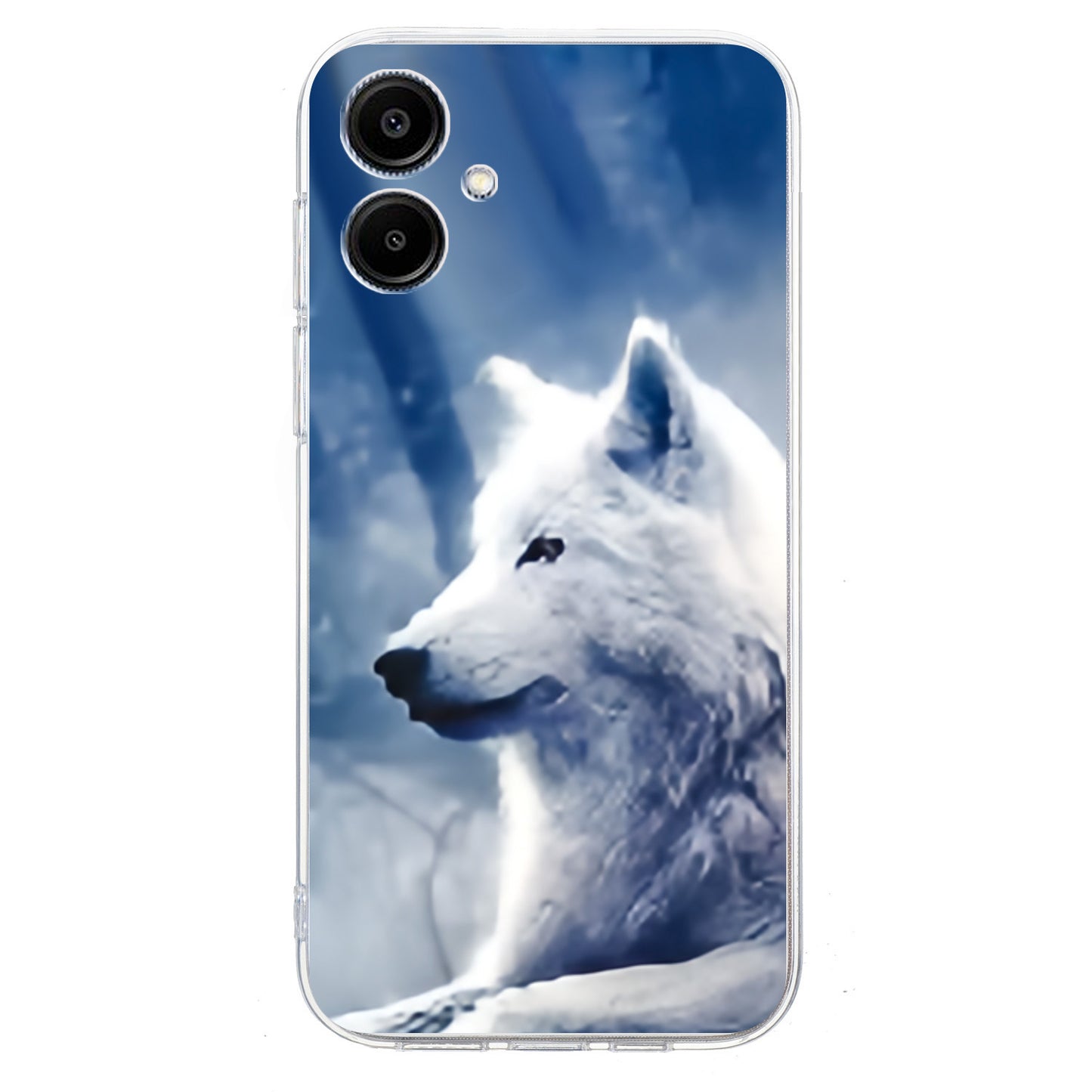 For Samsung Galaxy A06 Case Pattern Printing Shockproof Soft TPU Phone Cover - White Wolf