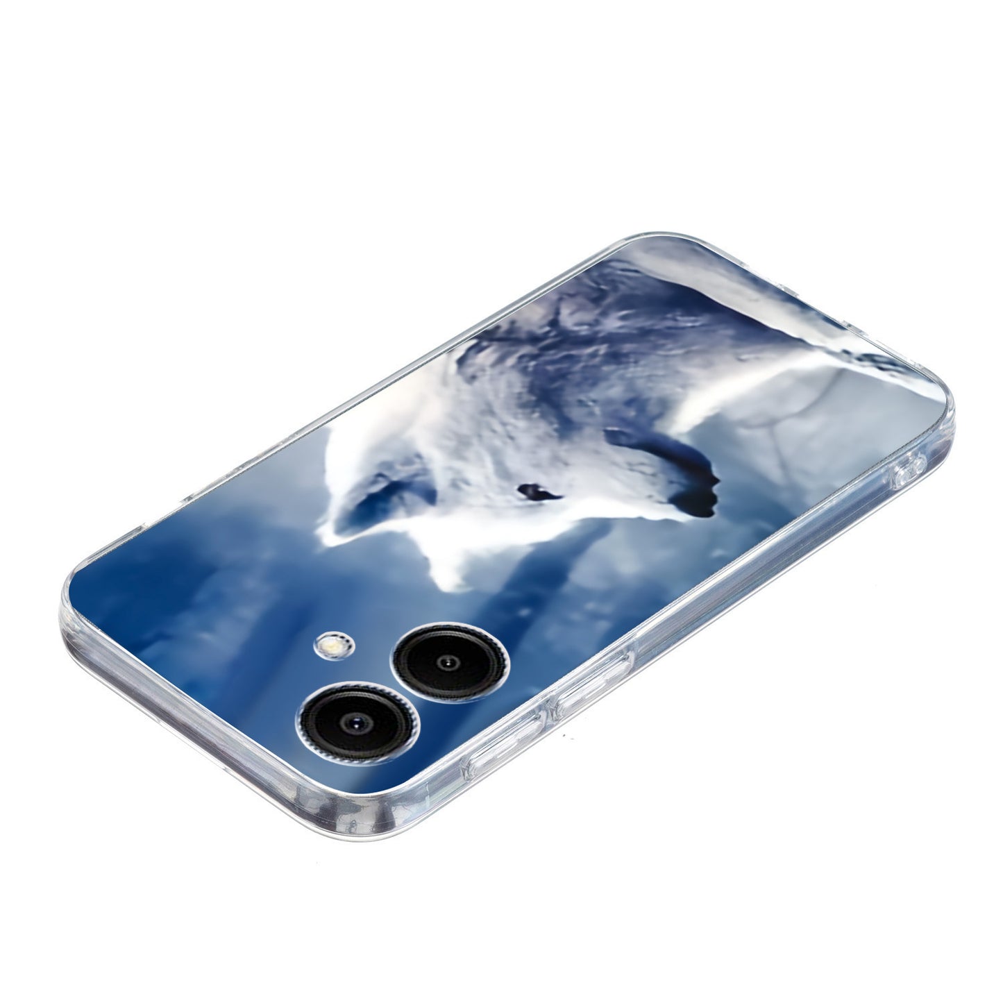 For Samsung Galaxy A06 Case Pattern Printing Shockproof Soft TPU Phone Cover - White Wolf