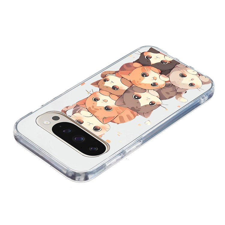 For Google Pixel 9 Pro XL Case Pattern Printing Shockproof Soft TPU Phone Cover - Multiple Kittens