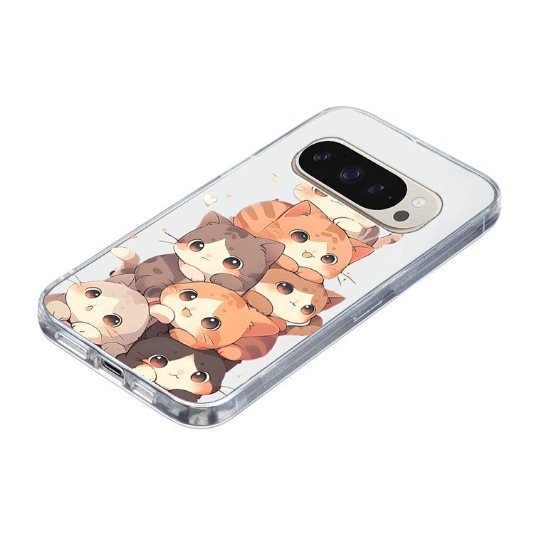For Google Pixel 9 / 9 Pro Case Pattern Printing Shockproof Soft TPU Phone Cover - Multiple Kittens