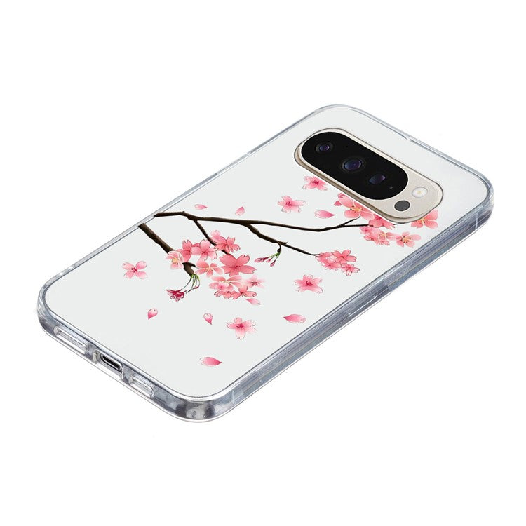 For Google Pixel 9 / 9 Pro Case Pattern Printing Shockproof Soft TPU Phone Cover - Plum Blossom