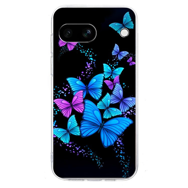 For Google Pixel 9a Case Pattern Printing Shockproof Soft TPU Phone Cover - Colorful Butterflies