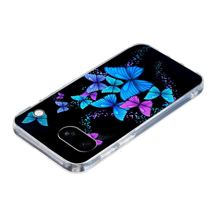 For Google Pixel 9a Case Pattern Printing Shockproof Soft TPU Phone Cover - Colorful Butterflies