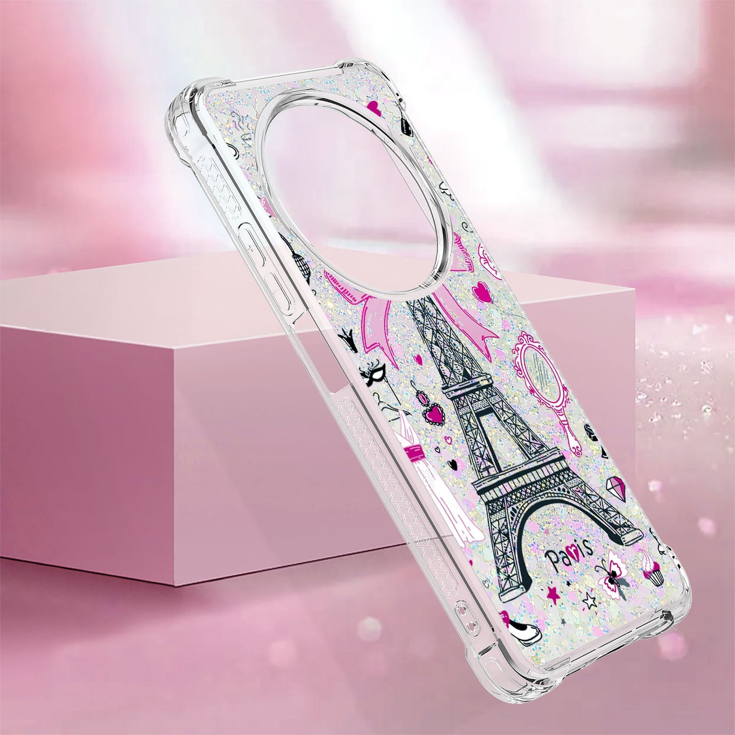 For Xiaomi Poco C75 4G / Xiaomi Redmi 14R 5G / Xiaomi Redmi 14C 4G Case YB Quicksand Series-2  Liquid Quicksand Pattern TPU Phone Cover - Mirror / Tower