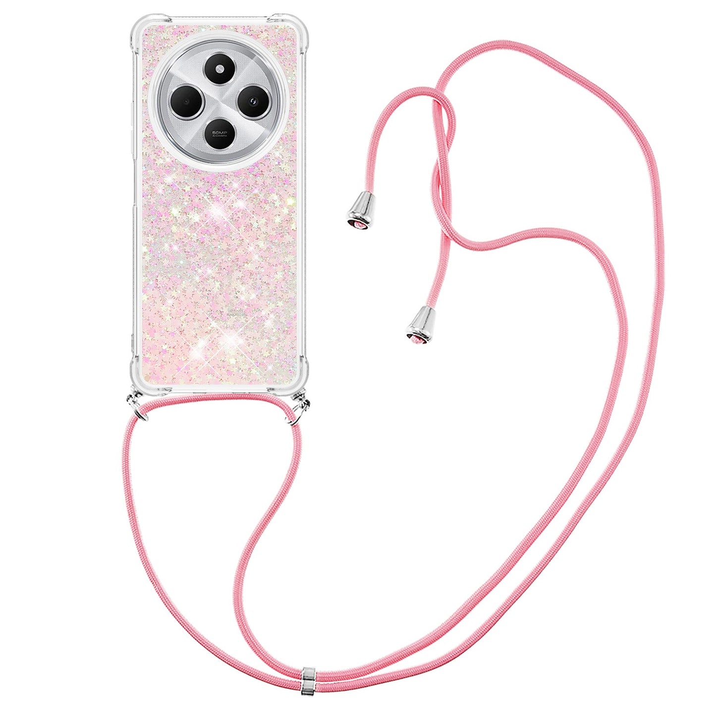 For Xiaomi Redmi 14R 5G / Xiaomi Poco C75 4G / Xiaomi Redmi 14C 4G Case Quicksand TPU Phone Cover - Pink / Pentagram