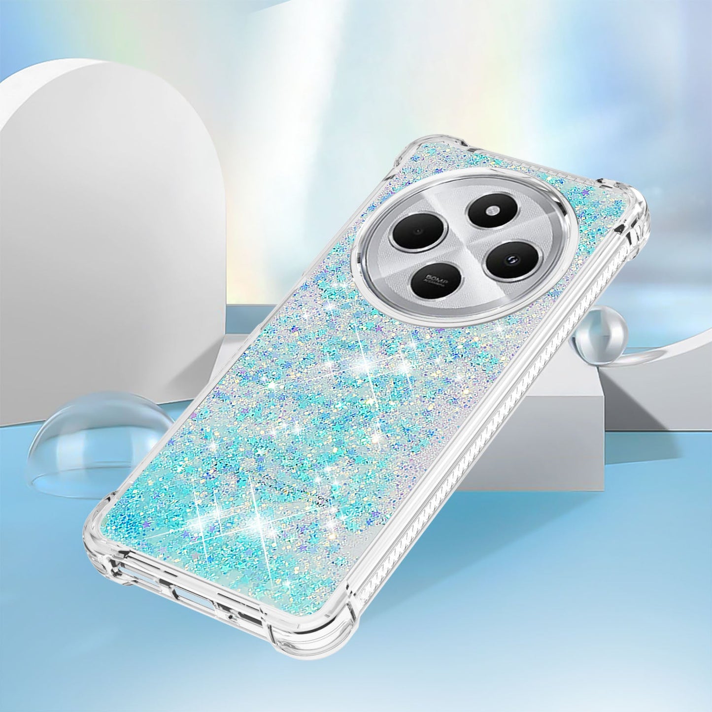 For Xiaomi Redmi 14R 5G / Xiaomi Poco C75 4G / Xiaomi Redmi 14C 4G Case Quicksand Anti-Drop TPU Phone Cover - Blue / Pentagram