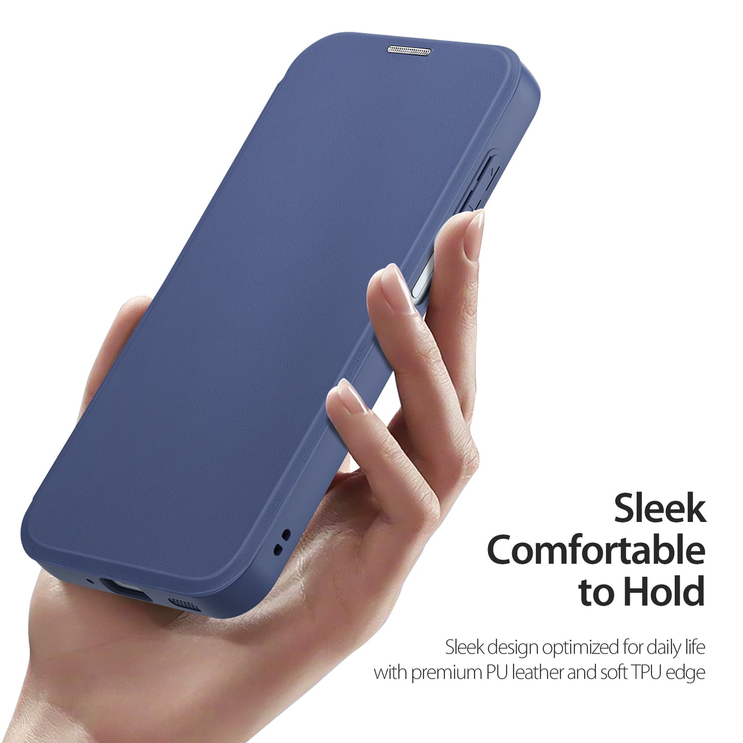 For Samsung Galaxy A16 4G / Galaxy A16 5G Case DUX DUCIS Skin X Pro Series Leather Flip Cover Stand with Card Slots - Blue