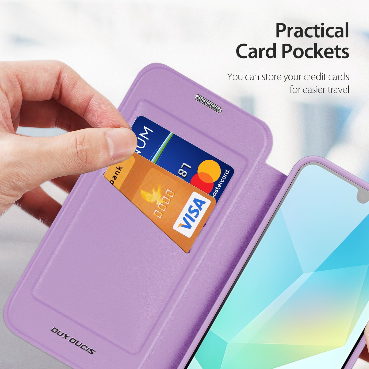 For Samsung Galaxy A16 4G / Galaxy A16 5G Case DUX DUCIS Skin X Pro Series Leather Flip Cover Stand with Card Slots - Purple Pink