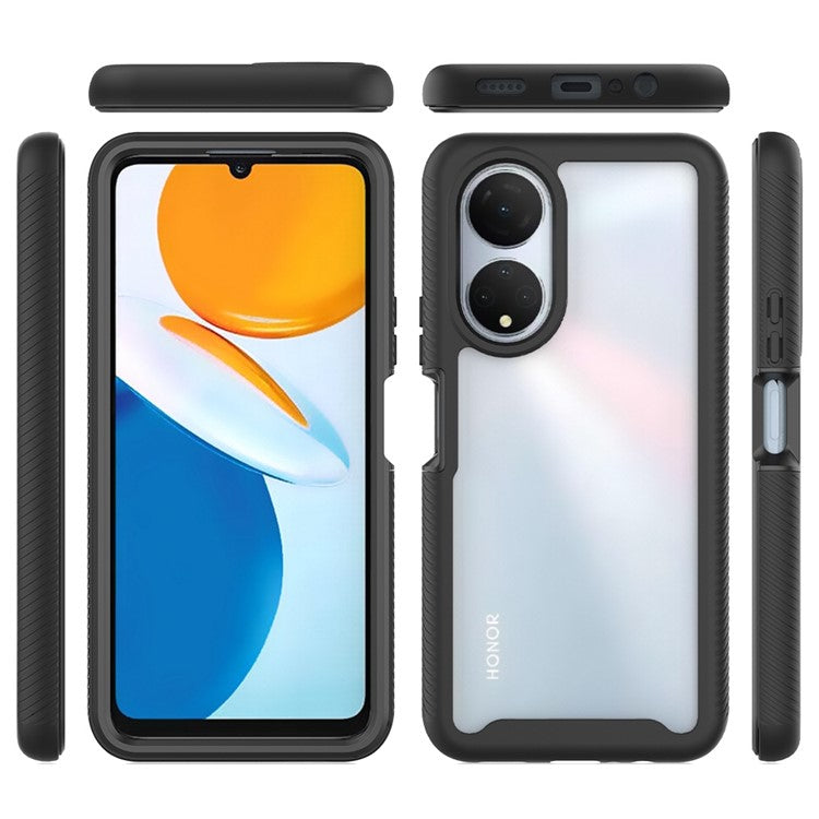 PC + TPU + PET Screen Protector Phone Case for Honor X7, All-round Protection Cell Phone Cover - Red