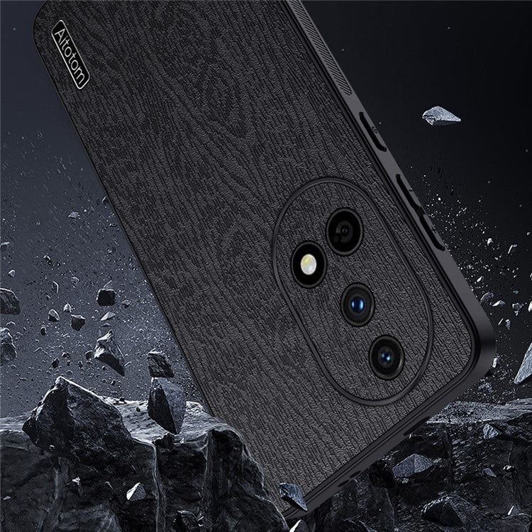 For Huawei nova 13 Case Wood Texture PU Leather Coated PC+TPU Phone Cover - Blue