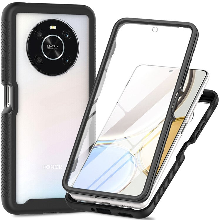 For Honor X9 4G / 5G / X30 5G / Magic4 Lite 5G 3-in-1 PC + TPU Full Protection Phone Case with PET Screen Protector - Black
