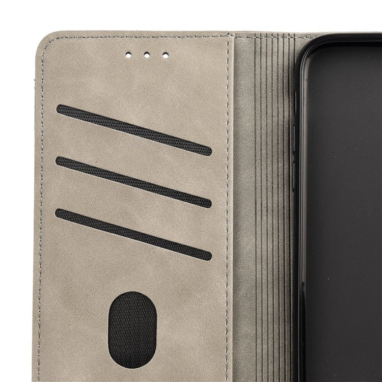 For Xiaomi Poco C75 4G / Redmi 14R 5G / 14C 4G Case PU Leather Shockproof Protection Wallet Phone Cover - Grey