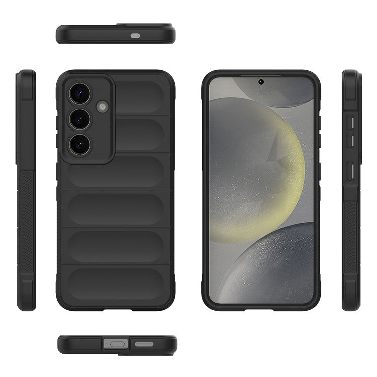 For Samsung Galaxy S25 Case Anti-Drop Soft TPU Rugged Phone Back Cover - Black