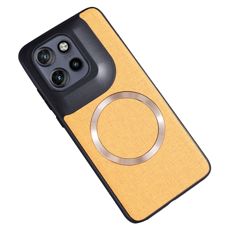 For Motorola Edge 50 Neo 5G / Moto S50 5G / Thinkphone 25 5G Case Drop-Proof TPU+Cloth Back Phone Cover Compatible with MagSafe - Orange
