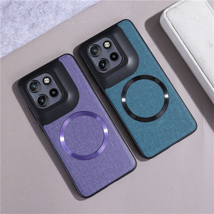 For Motorola Edge 50 Neo 5G / Moto S50 5G / Thinkphone 25 5G Case Drop-Proof TPU+Cloth Back Phone Cover Compatible with MagSafe - Orange