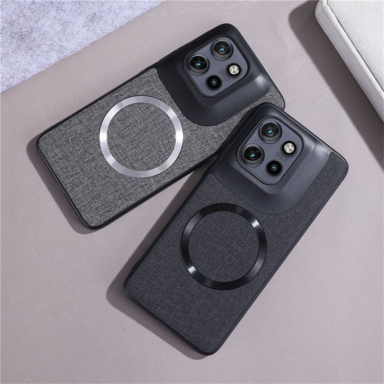 For Motorola Edge 50 Neo 5G / Moto S50 5G / Thinkphone 25 5G Case Drop-Proof TPU+Cloth Back Phone Cover Compatible with MagSafe - Orange