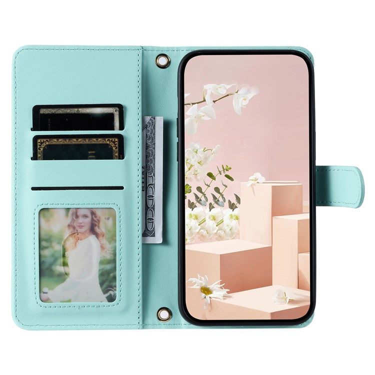 Leather Case for Oppo A80 5G / K12x 5G (India) / A3 Pro (Global) 5G / A3 Pro (India) 5G / A3x 5G (China) Wallet Phone Cover - Mint Green