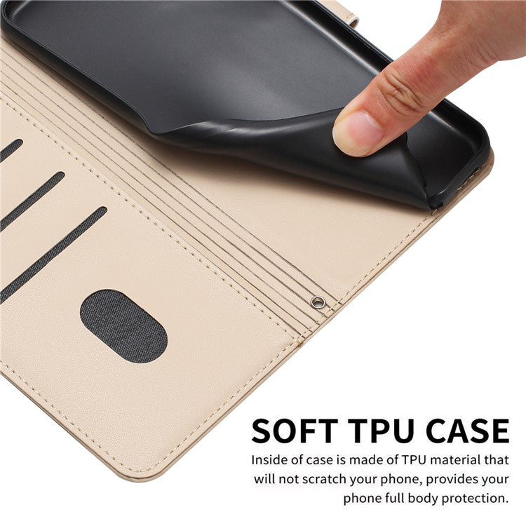 Phone Case For OnePlus Nord N30 SE 5G / Oppo A79 5G / A2 5G with Strap Cats Imprint Leather Cover - Beige
