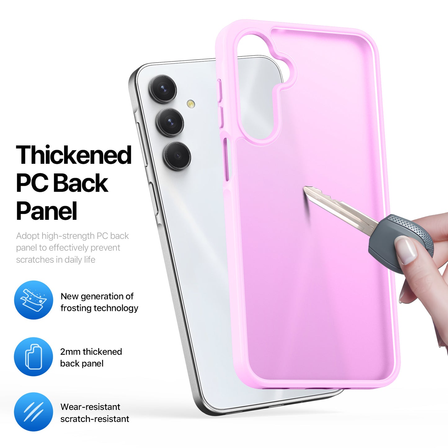 For Samsung Galaxy A16 4G / Galaxy A16 5G Case DUX DUCIS Yind Series TPU+PC Matte Anti-fingerprint Phone Back Cover - Rose Pink