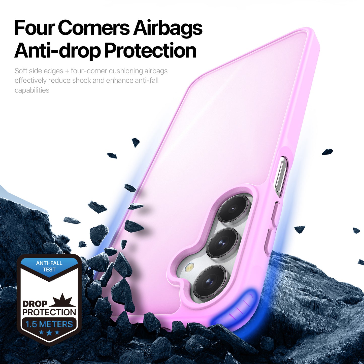 For Samsung Galaxy A16 4G / Galaxy A16 5G Case DUX DUCIS Yind Series TPU+PC Matte Anti-fingerprint Phone Back Cover - Rose Pink