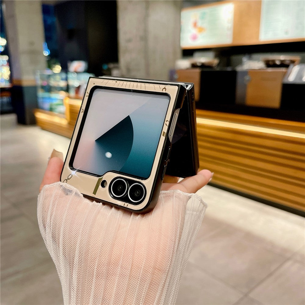 For Samsung Galaxy Z Flip7 FE 5G / Z Flip6 5G Case Kickstand TPU+PC Rhinestones Decor Phone Cover - Rose Gold