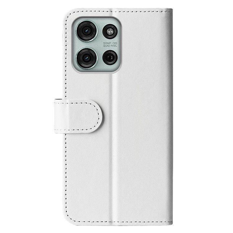 For Motorola Moto G75 5G Wallet Case Crazy Horse Texture Stand Leather Phone Cover - White
