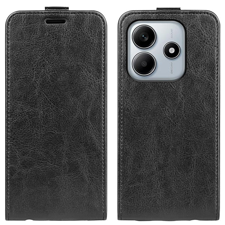 For Xiaomi Redmi Note 14 5G Case with Card Slots Vertical Flip Leather Phone Cover - Black