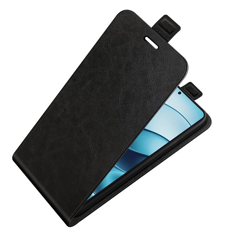 For Xiaomi Redmi Note 14 5G Case with Card Slots Vertical Flip Leather Phone Cover - Black