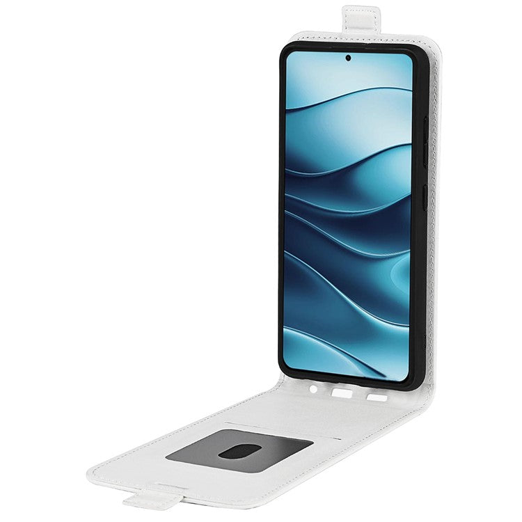 For Xiaomi Redmi Note 14 5G Case with Card Slots Vertical Flip Leather Phone Cover - White