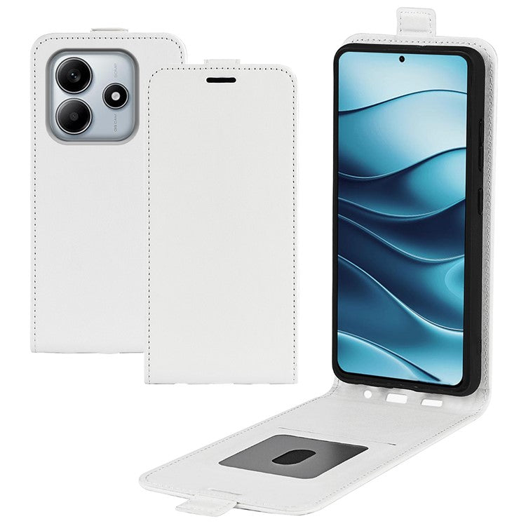 For Xiaomi Redmi Note 14 5G Case with Card Slots Vertical Flip Leather Phone Cover - White